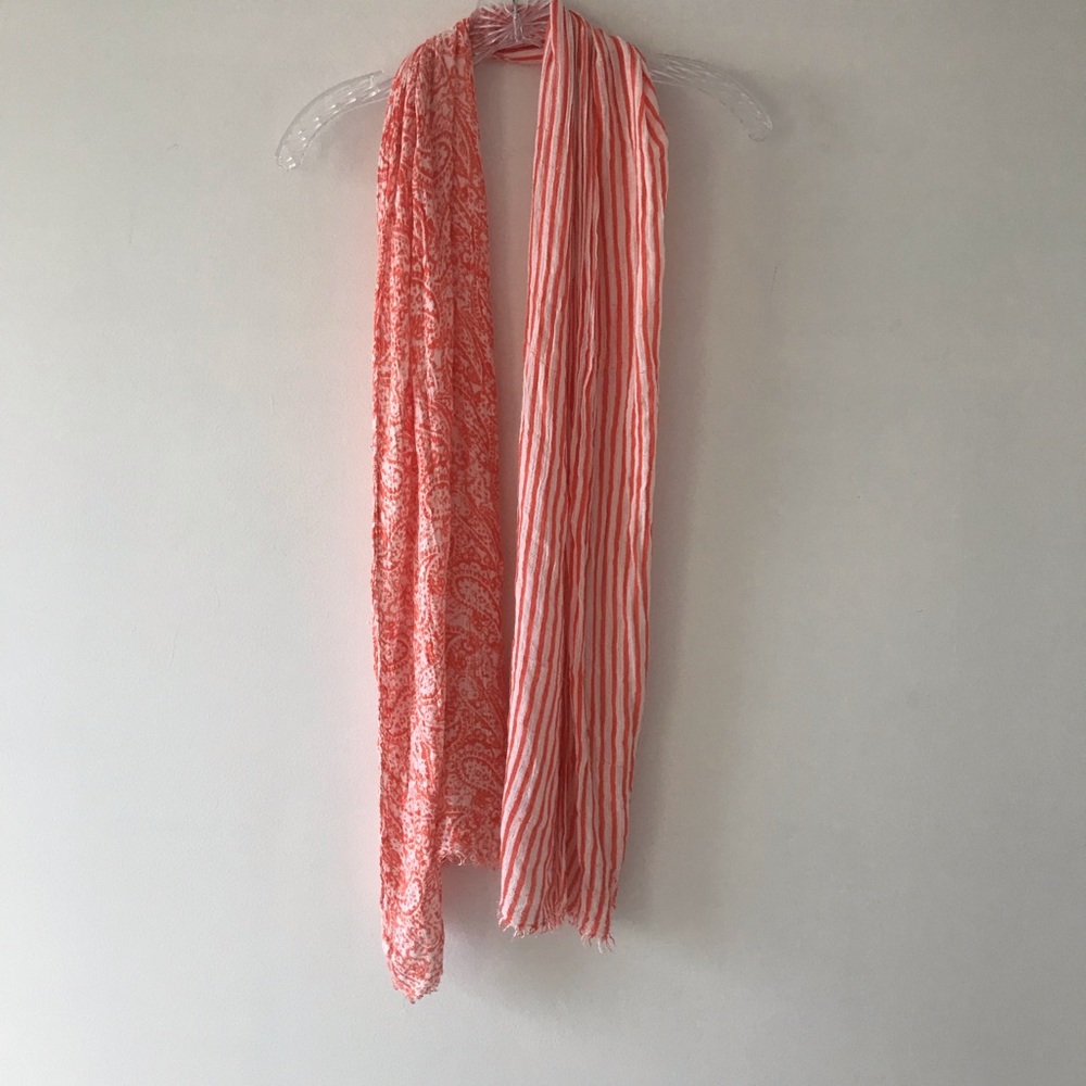 Orange and white scarf